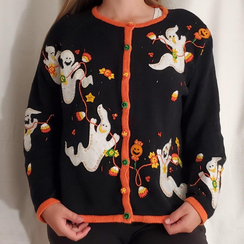 Halloween Ghost Spooky Cardigan